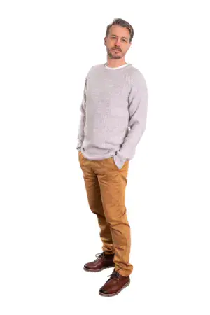 RUPERT & BUCKLEY Crew Cable Knit Sweater Grey