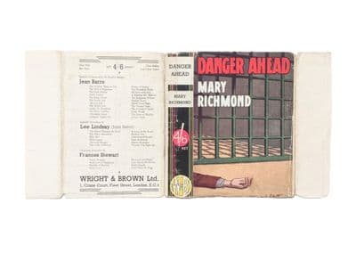 Danger Ahead by Mary Richmond Dust Jacket Only Early Reprint Wright & Brown c.1930