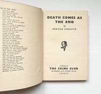 Death Comes as the End 1945 First Edition Second Impression NF – Agatha Christie

