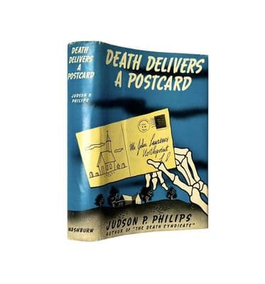 Death Delivers A Postcard by Judson P. Philips Dust Jacket Only  First Edition Washburn 1939