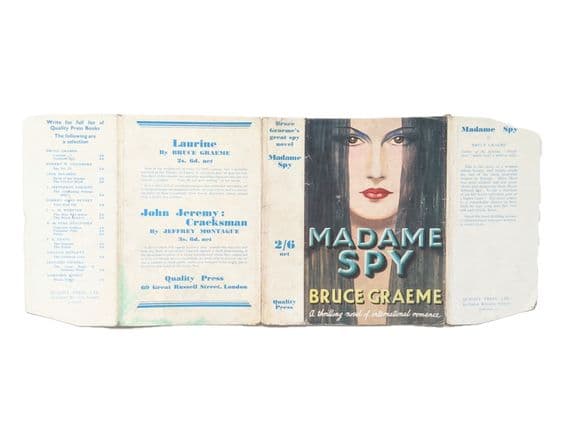 Madame Spy by Bruce Graeme Dust Jacket Only Early Reprint Quality Press c.1935