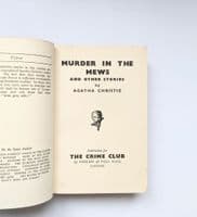Murder in the Mews 1937 First Edition Fine – Agatha Christie


