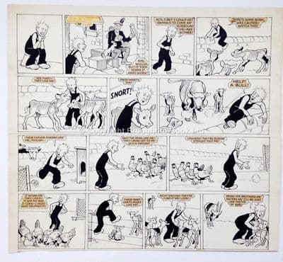 Oor Wullie Original Artwork by Dudley D Watkins circa 1962 DC Thomson
