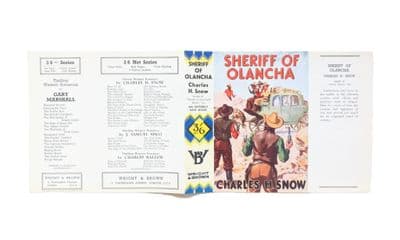 Sheriff of Olancha by Charles H. Snow Dust Jacket Only First Edition Wright & Brown 1937