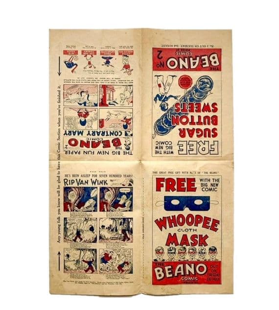The Beano Comic Number One & Two Flyer 1938 D C Thomson First Beano