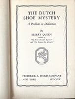 The Dutch Shoe Mystery 1931 First Edition VG+ – Ellery Queen

