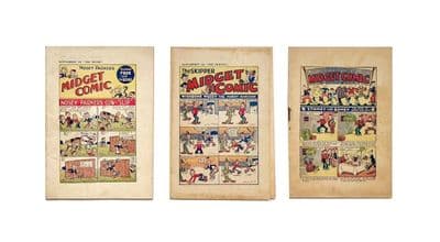The Midget Comic Three Issues 1930s by D.C. Thomson