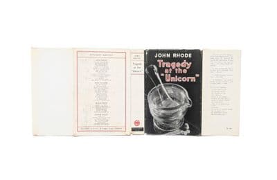 Tragedy At the Unicorn by John Rhode Dust Jacket Only Reprint Geoffrey Bles c.1949