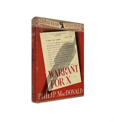 Warrant for X by Philip MacDonald First Edition The Crime Club Inc Doubleday, Doran & Co Inc 1938