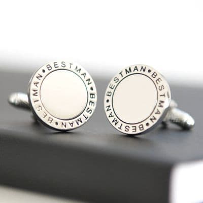 Best Man Round Cufflinks