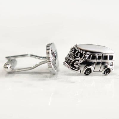 Camper Van Cufflinks Chrome