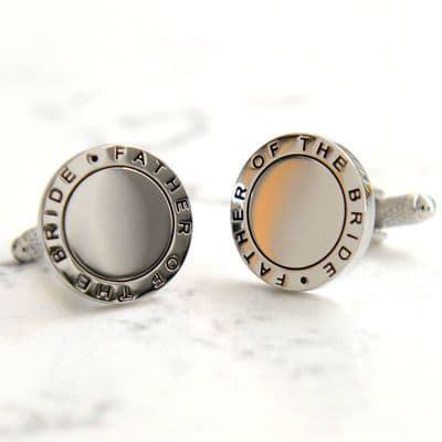 Father Of The Bride Round Cufflinks