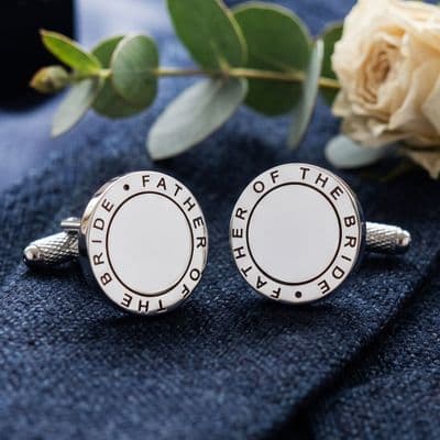 Father Of The Bride Round Cufflinks