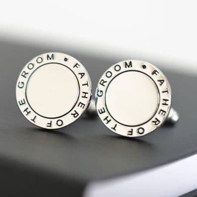 Father Of The Groom Round Cufflinks