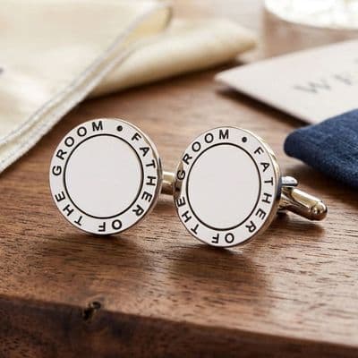 Father Of The Groom Round Cufflinks