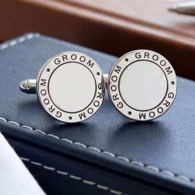 Groom Round Cufflinks