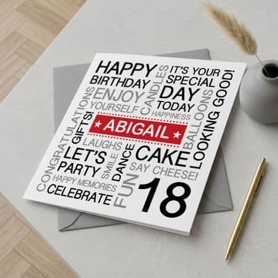 Personalised 18th Birthday Card