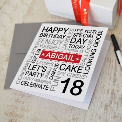 Personalised 18th Birthday Card