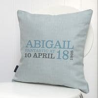 Personalised 18th Birthday Cushion