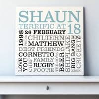 Personalised 18th Birthday Typographic Art