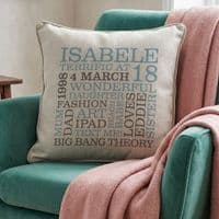 Personalised 18th Birthday Word Art Cushion