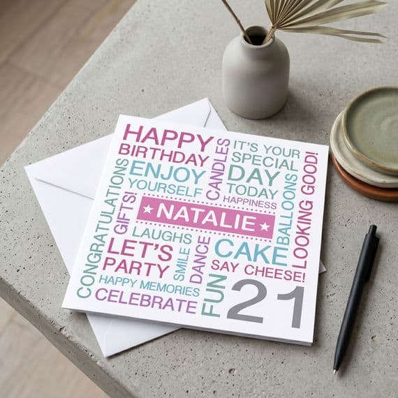 Personalised 21st Birthday Card
