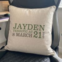 Personalised 21st Birthday Cushion