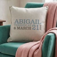 Personalised 21st Birthday Cushion