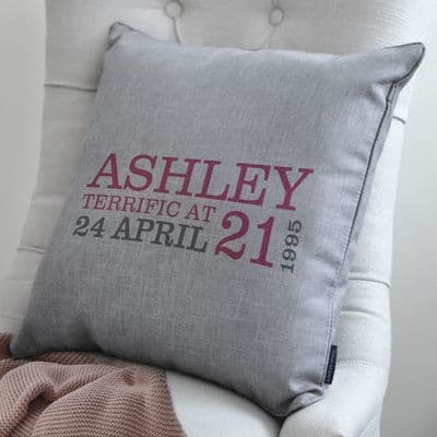 Personalised 21st Birthday Cushion