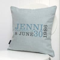 Personalised 30th Birthday Cushion