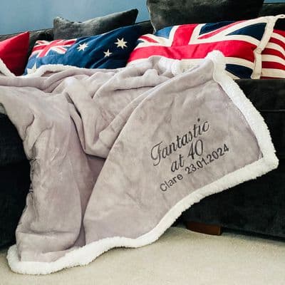 Personalised 40th Birthday Sherpa Blanket