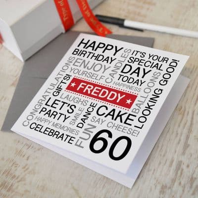 Personalised 60th Birthday Card