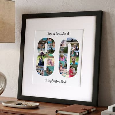 Personalised 80th Birthday Photo Collage