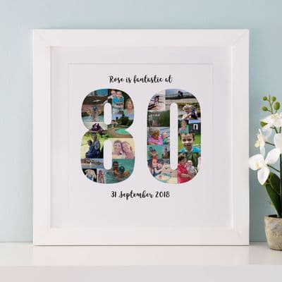 Personalised 80th Birthday Photo Collage