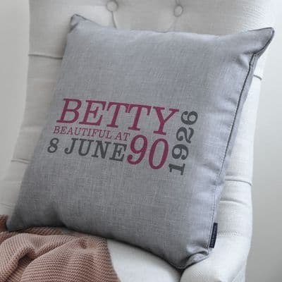 Personalised 90th Birthday Cushion