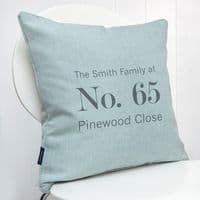 Personalised Address Cushion