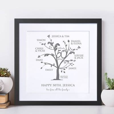 Personalised Age Birthday Family Tree Art