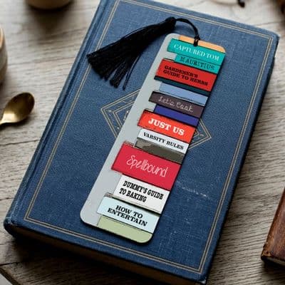 Personalised Aluminium Metal Book Spines Bookmark