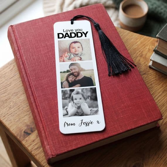 Personalised Aluminium Metal Photo Bookmark For Dad
