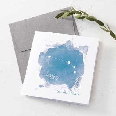Personalised Aries Star Sign Card