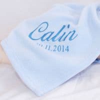 Personalised Baby's Blanket In Blue