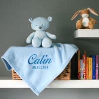 Personalised Baby's Blanket In Blue