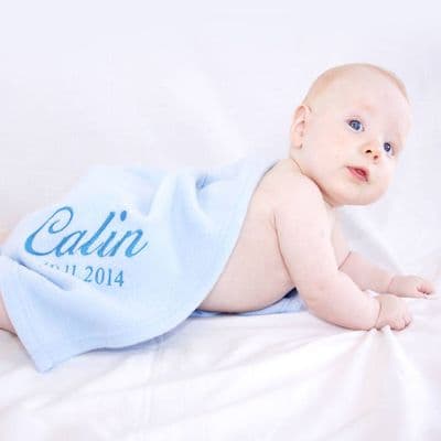 Personalised Baby's Blanket In Blue