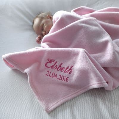 Personalised Baby's Blanket In Pink