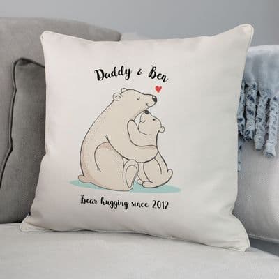 Personalised Bear Daddy And Bear Cub Cushion