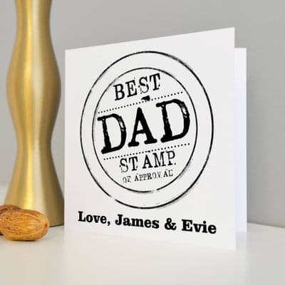 Personalised Best Dad Stamp Card