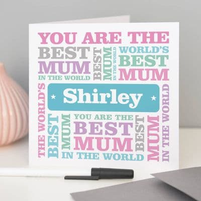 Personalised 'Best Mum' Mother's Day Card
