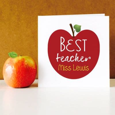 Personalised Best Teacher Apple Card