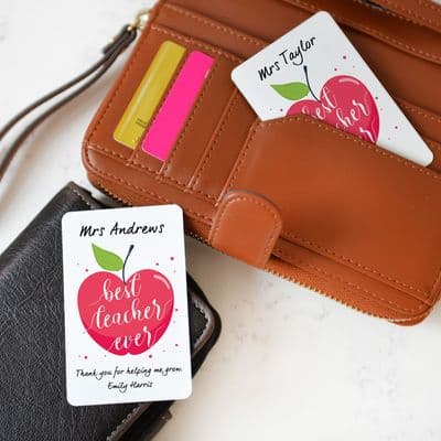 Personalised Best Teacher Apple Wallet Photo Cards