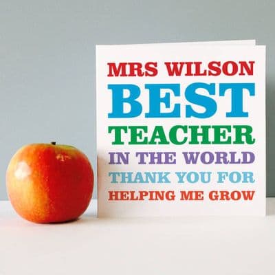 Personalised Best Teacher In The World Card